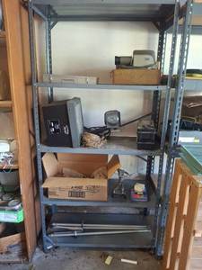 lot 1340 image: Industrial Metal Shelving Unit and Contents