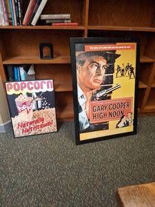 lot 1015 image: (2) Framed Posters - High Noon and Popcorn