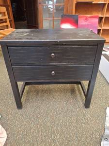 lot 1016 image: Black 2-Drawer Nightstand