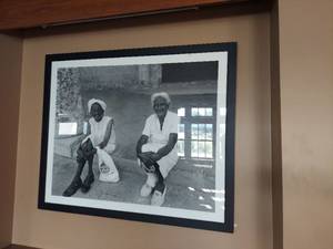 lot 1033 image: Framed Black and White Photograph Signed Russell - Old Women in Old Havana