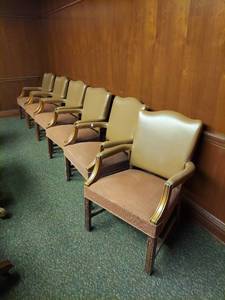 lot 1041 image: Set of 6 Upholstered Armchairs - Need Cleaned