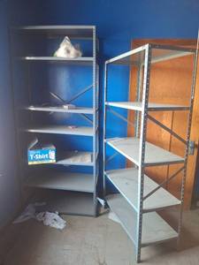 lot 1068 image: 2 Metal Shelves - Upstairs
