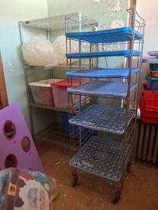 lot 1069 image: Metal Rack and Bakery Rack - Upstairs