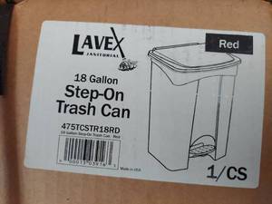 lot 1088 image: (6) 18 gallon step on trash cans - New in box - Upstairs