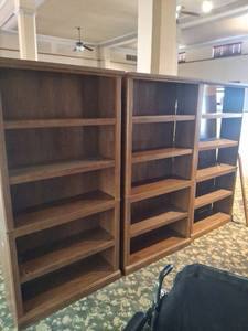 lot 1100 image: (4) Open Bookcase Units - 2 need repairs