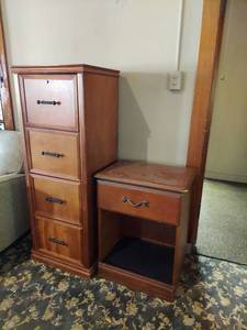 lot 1110 image: 4-Drawer File Cabinet and Cabinet