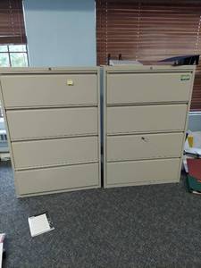 lot 1129 image: (2) 4 drawer lateral file cabinets