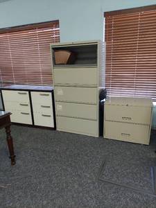 lot 1137 image: (2) Lateral File Cabinets and Wood Cabinet