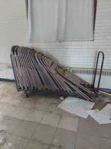 lot 1164 image: Folding Chairs with Cart Lot