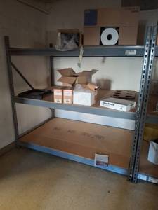 lot 1175 image: Industrial Metal Shelving Unit 3-Shelf - No Contents