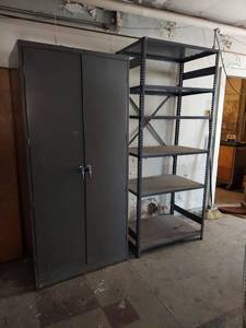 lot 1216 image: 2 door cabinet and shelf