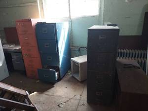 lot 1222 image: 3 File Cabinets - Blue One is Fire Proof