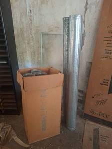 lot 1251 image: Round Metal Duct Pipe Sections Lot - Upstairs