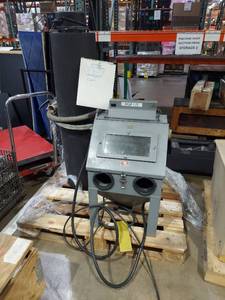 lot 1019 image: Dayton Model 3Z848 Abrasive Blast Cabinet with Cyclone Manufacturing Dust Collector