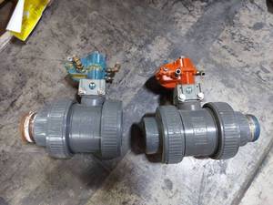 lot 1038 image: 2 PVC Ball Valve with Actuator Assembly - Lot of 2