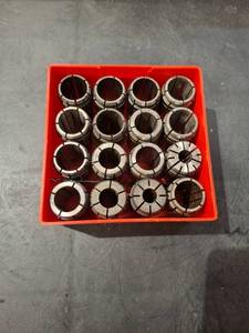 lot 1277 image: Collet Set 16-Piece with Red Storage Tray