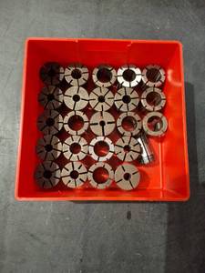 lot 1283 image: Collet Set - Multiple Sizes, Red Storage Box