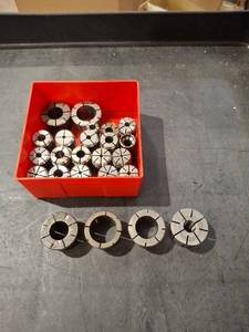 lot 1289 image: Collet Set with Red Plastic Bin, 24 pieces