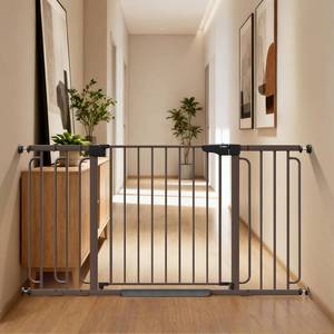 lot 7352 image: Cumbor 36.6-59 Extra Wide Baby Gate for Stairs, Pressure Mounted