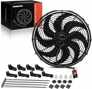 lot 7358 image: A-Premium 16 Slim Universal Radiator Cooling Fan Assembly, 12V 120W