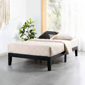 lot 7362 image: Mellow Naturalista Classic 12-in Solid Wood Platform Bed, Twin, Black