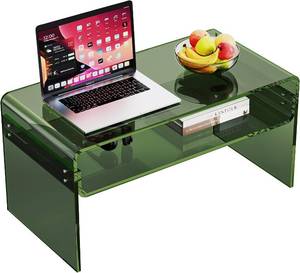 lot 7363 image: Acrylic Coffee Table Clear Rectangle Lucite with Open Storage