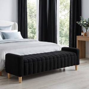 lot 7367 image:  No Arms  63.4 Teddy Fabric King Size End-of-Bed Bench (Black)  Entryway B