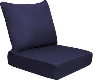 lot 7387 image: 24x24x5.5 Patio Cushion Set Waterproof Outdoor Cushions with Covers Blue