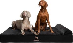 lot 7391 image: NOAH & PAW Giant Dog Bed XXL 55x45x9.5 in, Orthopedic Memory Foam, Denim