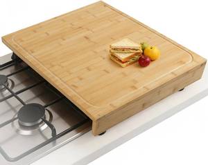 lot 7399 image: BAMOTTO CRAFTBAMBOO 20x22 Inch Bamboo Cutting Board, Detachable Legs