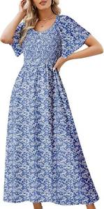 lot 7431 image: Dokotoo Womens Dresses 2025 Square Neck Floral Maxi Dress Medium