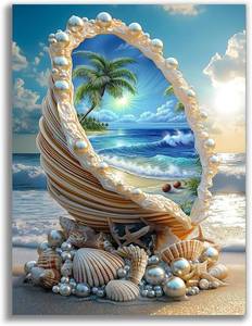 lot 7509 image: Gemozaic Beach Diamond Painting Kits for Adults, 12x16 Inch
