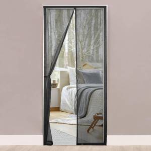 lot 7515 image: Magnetic Screen Door, Auto Closure, Black, 39x81 in Heavy-Duty Bug Screen