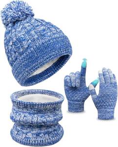 lot 7522 image: Kids Winter Hat Gloves Scarf Set for Toddlers 3-10, Beanie & Mittens