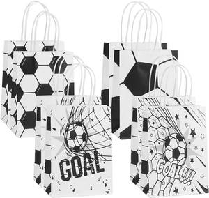 lot 7553 image: Colodeol 8 Pcs Soccer-Themed Party Gift Bags with Handles - Party Favor Bags