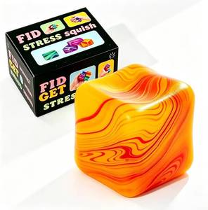 lot 7567 image: 1 Pack Fidget Toys Squishy Stress Cube (Orange)