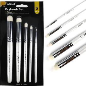 lot 7594 image: GACDR Dry Brush Miniature Painting Set, 5 Sizes, Goat Hair Blend for 40k