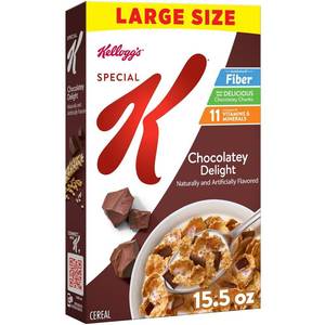 lot 7604 image: Kelloggs Special K Chocolatey Delight Breakfast Cereal 15.5 oz  Fiber