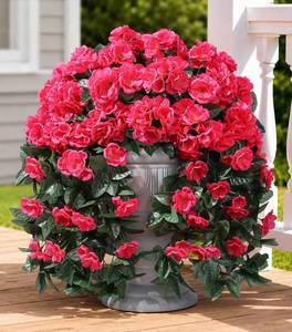 lot 7607 image: INSPRING Artificial Geraniums Faux Plants, 2 Pcs Vines, UV-Resistant Hotpink