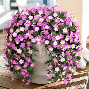 lot 7874 image: Artificial Orchid Vines 2 Pcs, UV-Resistant Outdoor Decor for PorchBalcony