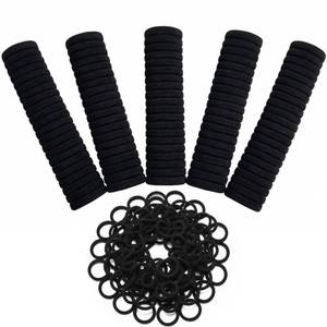 lot 8011 image: Black Hair Ties Mini Seamless 250 Pcs Hair Bands ElasticSoft Ponytail Holder