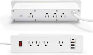lot 8026 image: USB-C Recessed Power Strip, 8 Outlets, 4 USB, PD 20W, Flush-Mount