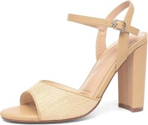 lot 7629 image: NEWBELLA Womens Heeled Sandals - Chunky Block Heels, Ankle Strap, Open Toe 10