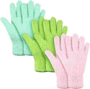 lot 7647 image: Unijoy Microfiber Gloves for Plant Cleaning 3 Pairs Reusable Plant Glove Set