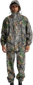 lot 7672 image: LOOGU Mens Rain Suit - Waterproof Lightweight Rain Gear Hood Pants Large