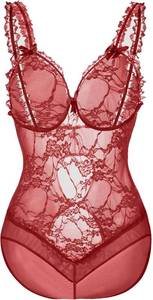 lot 7741 image: Women Sexy Lingerie Nightwear - One-Piece Bodysuit Nightie Plus Size, Black XL