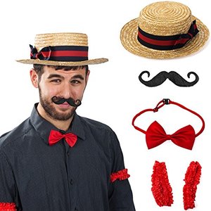 lot 7802 image: Tigerdoe 1920s Barber Costume - Carnival & Barbershop Quartet (BlackRed)