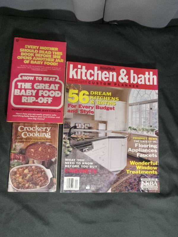 lot 60386 image: 3 Books How to Beat Baby Food Rip-Off Crockery Cooking Kitchen Bath HomeStyle
