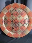 lot 6804 image: Decorative Plate Playing Card Suit Diamond Pattern Coral Cream 10 inch