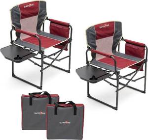 lot 9403 image: $130 SUNNYFEEL Camping Directors Chair, Heavy-Duty Folding Chair